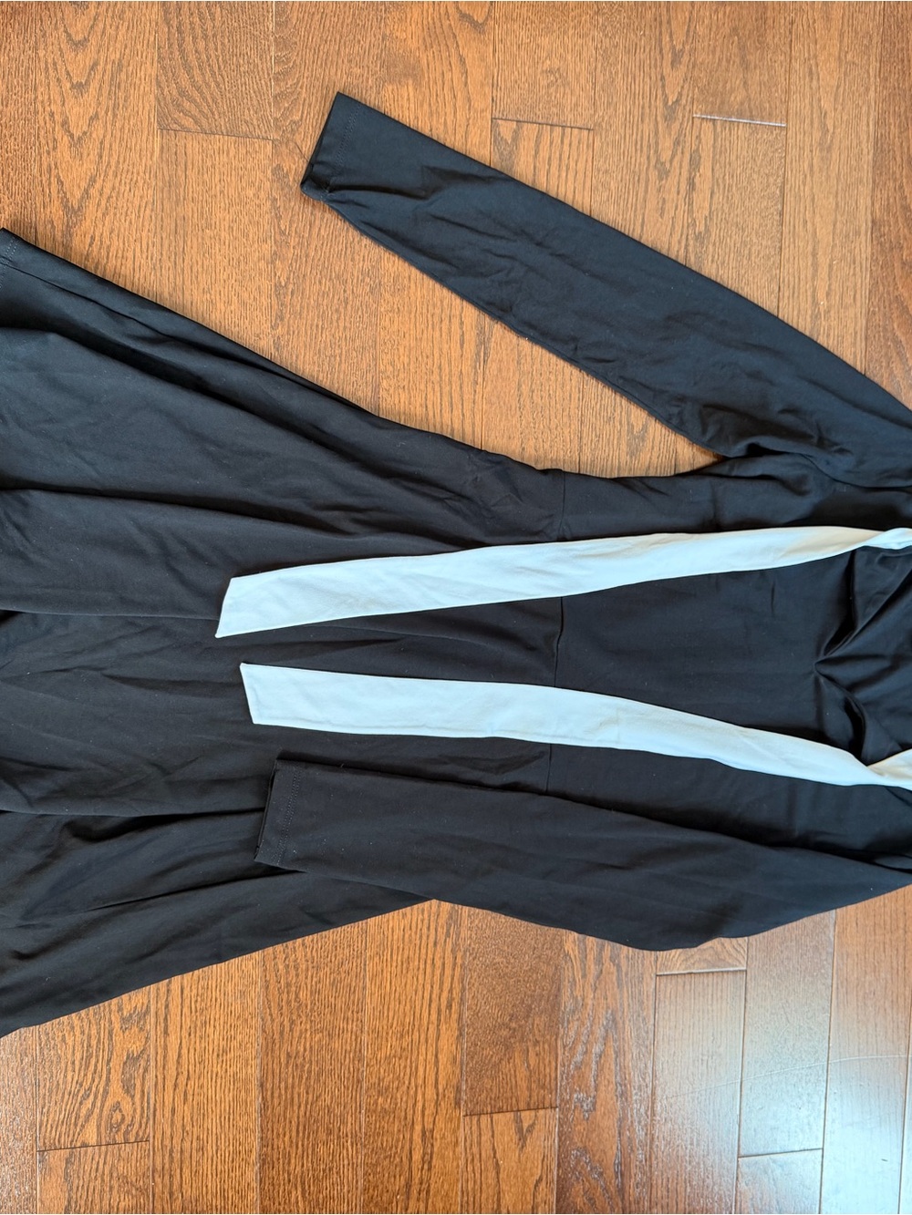 Susana Monaco Black Long-Sleeve Dress with Light Blue Trim